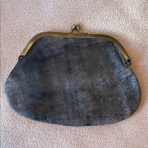 Matta Gray / Black Clutch with Gold Frame